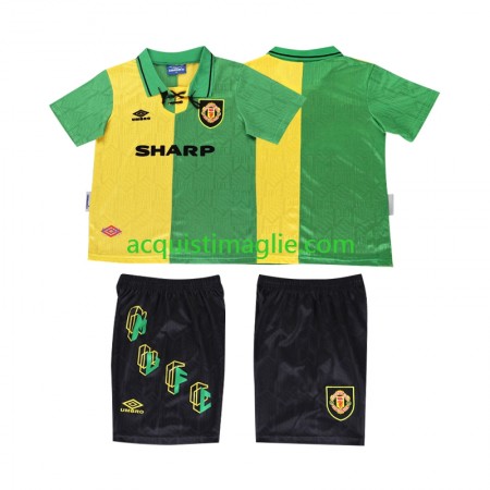 Divisa di Calcio Manchester United 1992 Retro Bambino Terza 1994